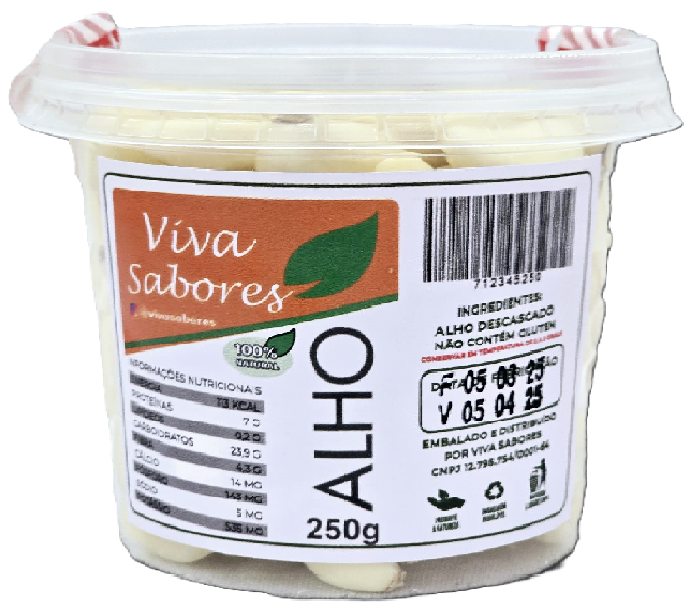 Alho Descascado 250g Direto do produtor